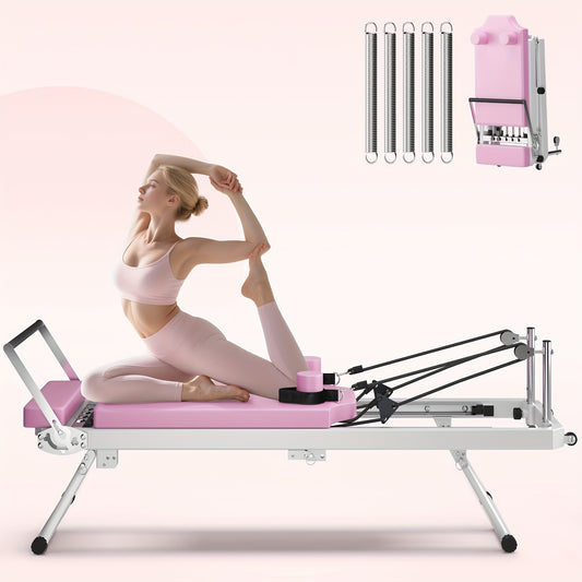 SogesPower Foldable Pilates Bed - Commercial-Grade Home Studio Equipment with Adjustable Resistance